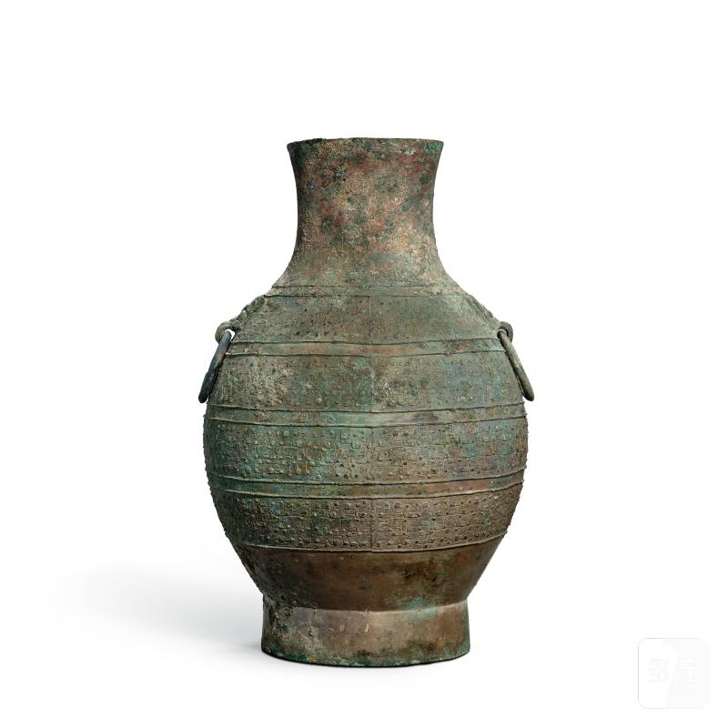 An archaic bronze ritual wine vessel, hu, Eastern Zhou dynasty, Warring States period | 東周戰國 青銅蟠虺紋鋪首耳壺 - 图3